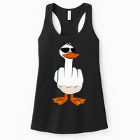 I DonT Give A Duck Funny Middle Finger Offensive Rude Duck Womens Tank Top