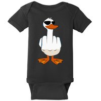 I DonT Give A Duck Funny Middle Finger Offensive Rude Duck Baby Bodysuit