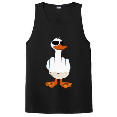 I DonT Give A Duck Funny Middle Finger Offensive Rude Duck PosiCharge Competitor Tank