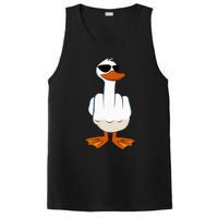 I DonT Give A Duck Funny Middle Finger Offensive Rude Duck PosiCharge Competitor Tank