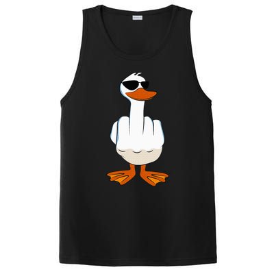 I DonT Give A Duck Funny Middle Finger Offensive Rude Duck PosiCharge Competitor Tank