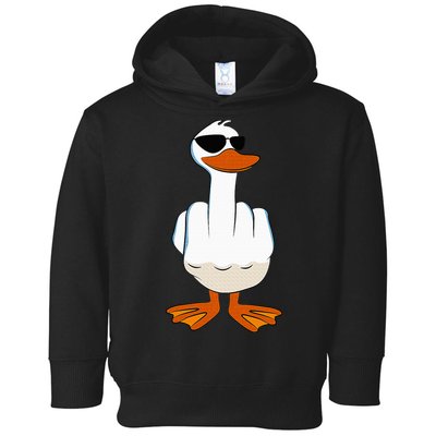 I DonT Give A Duck Funny Middle Finger Offensive Rude Duck Toddler Hoodie