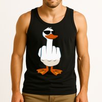 I DonT Give A Duck Funny Middle Finger Offensive Rude Duck Tank Top