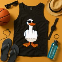 I DonT Give A Duck Funny Middle Finger Offensive Rude Duck Tank Top