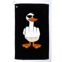 I DonT Give A Duck Funny Middle Finger Offensive Rude Duck Golf Towel