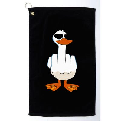 I DonT Give A Duck Funny Middle Finger Offensive Rude Duck Platinum Collection Golf Towel