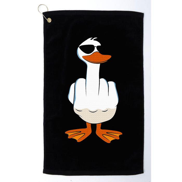 I DonT Give A Duck Funny Middle Finger Offensive Rude Duck Golf Towel