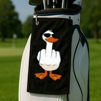 I DonT Give A Duck Funny Middle Finger Offensive Rude Duck Golf Towel