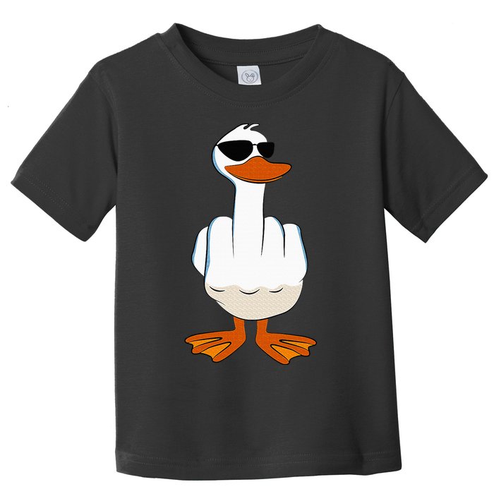 I DonT Give A Duck Funny Middle Finger Offensive Rude Duck Toddler T-Shirt