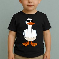 I DonT Give A Duck Funny Middle Finger Offensive Rude Duck Toddler T-Shirt