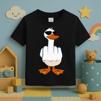 I DonT Give A Duck Funny Middle Finger Offensive Rude Duck Toddler T-Shirt