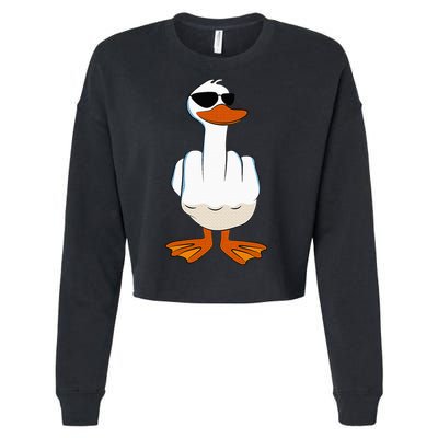 I DonT Give A Duck Funny Middle Finger Offensive Rude Duck Cropped Pullover Crew