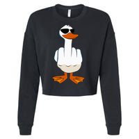 I DonT Give A Duck Funny Middle Finger Offensive Rude Duck Cropped Pullover Crew