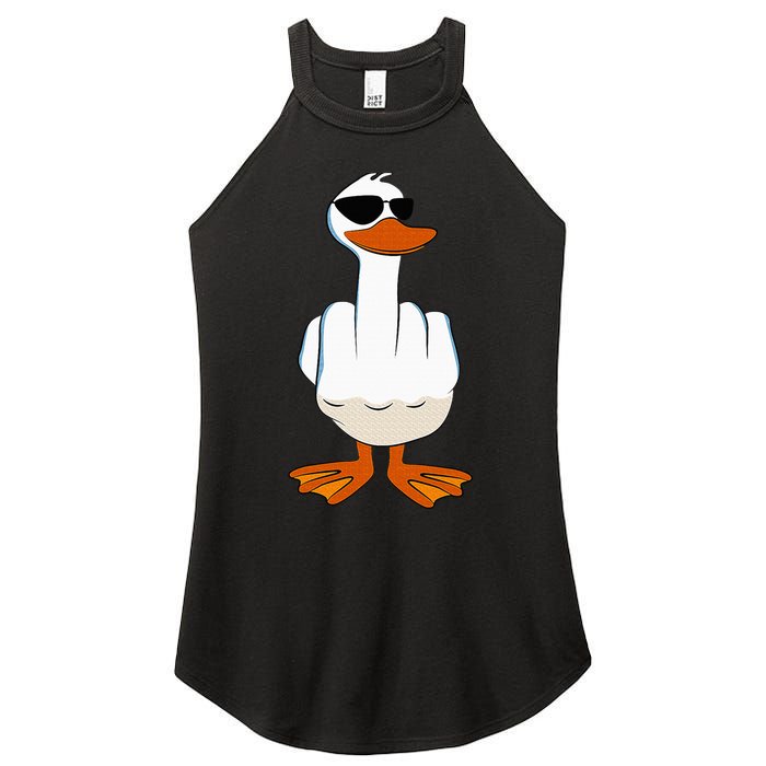 I DonT Give A Duck Funny Middle Finger Offensive Rude Duck Women's Perfect Tri Rocker Tank