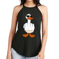 I DonT Give A Duck Funny Middle Finger Offensive Rude Duck Women's Perfect Tri Rocker Tank