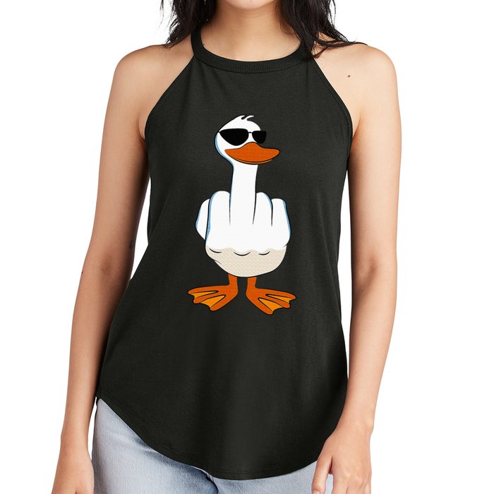 I DonT Give A Duck Funny Middle Finger Offensive Rude Duck Women's Perfect Tri Rocker Tank