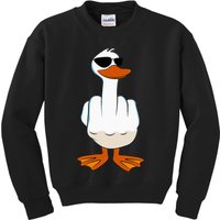 I DonT Give A Duck Funny Middle Finger Offensive Rude Duck Kids Sweatshirt