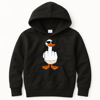 I DonT Give A Duck Funny Middle Finger Offensive Rude Duck Kids Hoodie