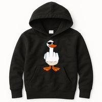I DonT Give A Duck Funny Middle Finger Offensive Rude Duck Kids Hoodie