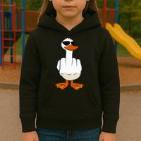 I DonT Give A Duck Funny Middle Finger Offensive Rude Duck Kids Hoodie