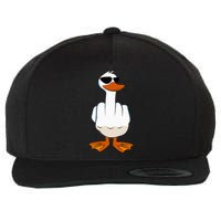 I DonT Give A Duck Funny Middle Finger Offensive Rude Duck Wool Snapback Cap