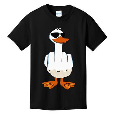 I DonT Give A Duck Funny Middle Finger Offensive Rude Duck Kids T-Shirt