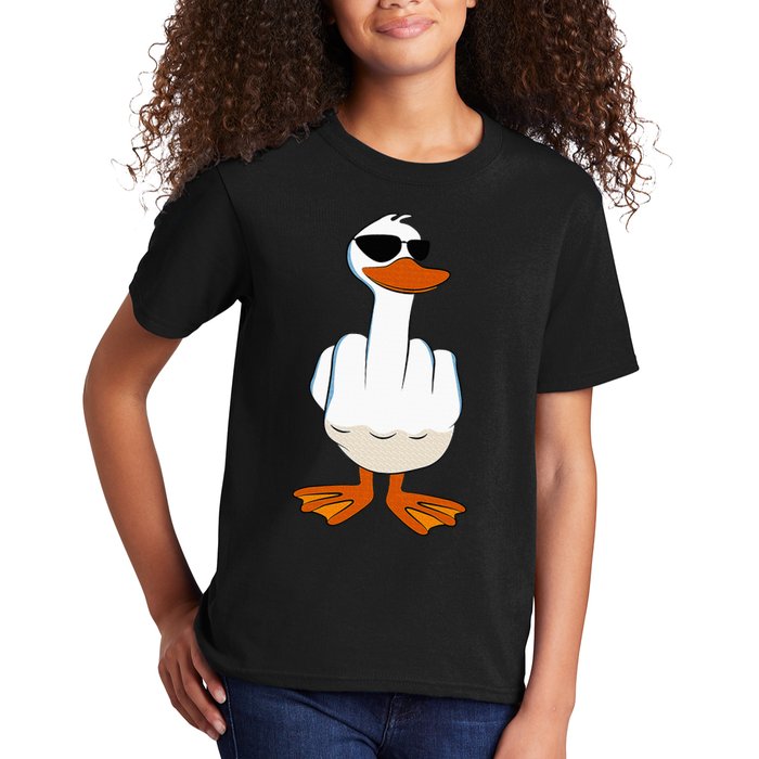 I DonT Give A Duck Funny Middle Finger Offensive Rude Duck Kids T-Shirt