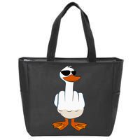 I DonT Give A Duck Funny Middle Finger Offensive Rude Duck Zip Tote Bag