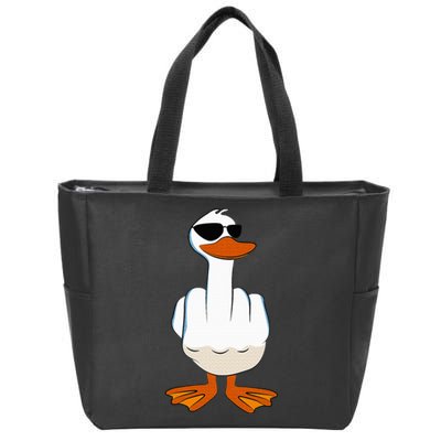 I DonT Give A Duck Funny Middle Finger Offensive Rude Duck Zip Tote Bag