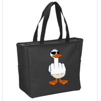 I DonT Give A Duck Funny Middle Finger Offensive Rude Duck Zip Tote Bag