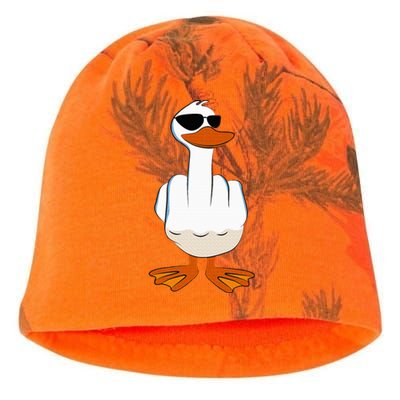 I DonT Give A Duck Funny Middle Finger Offensive Rude Duck Kati - Camo Knit Beanie