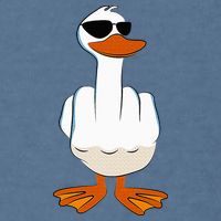 I DonT Give A Duck Funny Middle Finger Offensive Rude Duck Garment-Dyed Sweatshirt