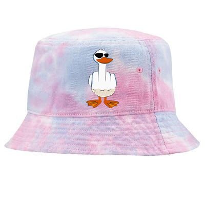 I DonT Give A Duck Funny Middle Finger Offensive Rude Duck Tie-Dyed Bucket Hat