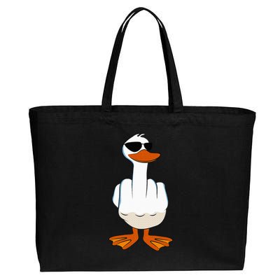 I DonT Give A Duck Funny Middle Finger Offensive Rude Duck Cotton Canvas Jumbo Tote