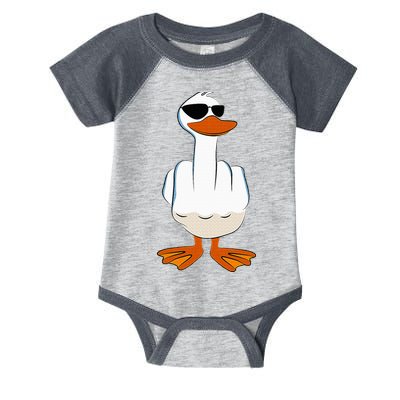 I DonT Give A Duck Funny Middle Finger Offensive Rude Duck Infant Baby Jersey Bodysuit