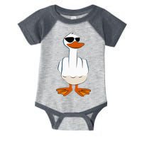 I DonT Give A Duck Funny Middle Finger Offensive Rude Duck Infant Baby Jersey Bodysuit