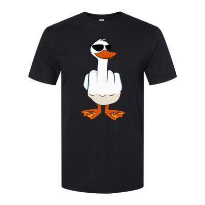 I DonT Give A Duck Funny Middle Finger Offensive Rude Duck Softstyle CVC T-Shirt