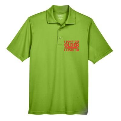 I Dont Get Older I Level Up Gift Men's Origin Performance Pique Polo