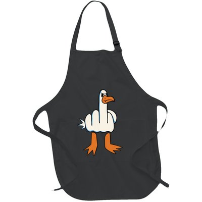 I Dont Give A Duck Middle Finger Funny Offensive Rude Duck Full-Length Apron With Pockets