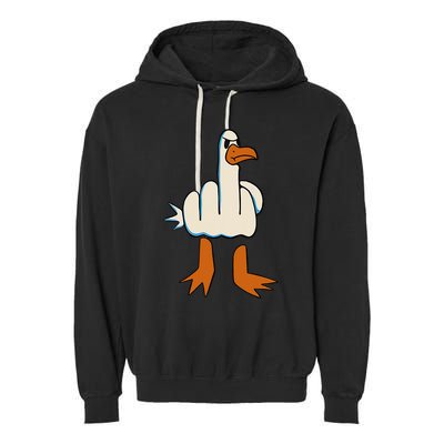 I DonT Give A Duck Middle Finger Funny Offensive Rude Garment-Dyed Fleece Hoodie