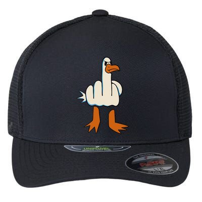 I DonT Give A Duck Middle Finger Funny Offensive Rude Flexfit Unipanel Trucker Cap