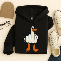 I DonT Give A Duck Middle Finger Funny Offensive Rude Hoodie