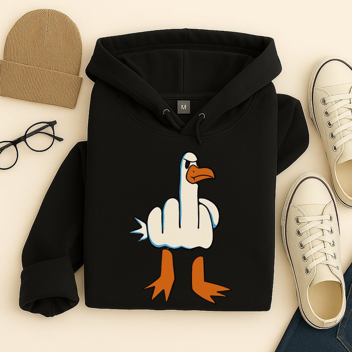 I DonT Give A Duck Middle Finger Funny Offensive Rude Hoodie