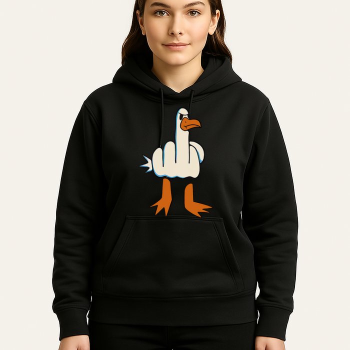 I DonT Give A Duck Middle Finger Funny Offensive Rude Hoodie