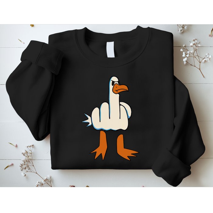 I DonT Give A Duck Middle Finger Funny Offensive Rude Sweatshirt