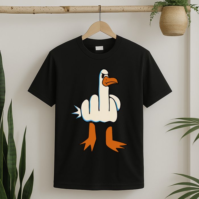 I DonT Give A Duck Middle Finger Funny Offensive Rude T-Shirt