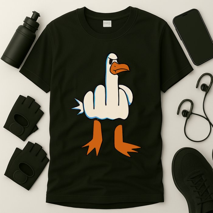 I DonT Give A Duck Middle Finger Funny Offensive Rude T-Shirt