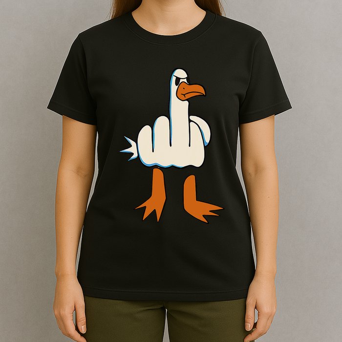 I DonT Give A Duck Middle Finger Funny Offensive Rude T-Shirt