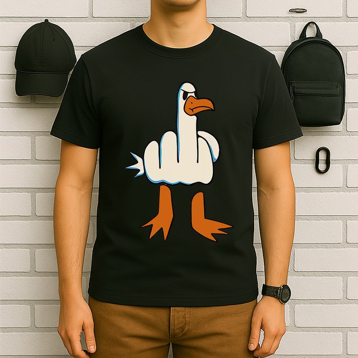 I DonT Give A Duck Middle Finger Funny Offensive Rude T-Shirt