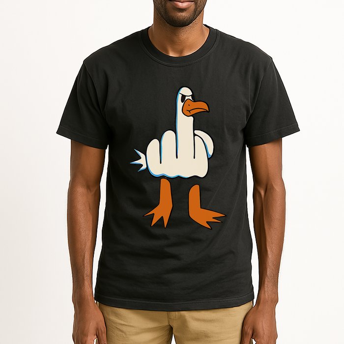 I DonT Give A Duck Middle Finger Funny Offensive Rude Tall T-Shirt